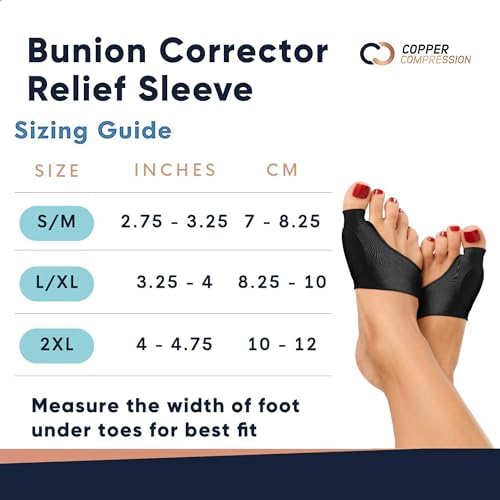 Pair of black copper infused bunion sleeves with gel cushion pads