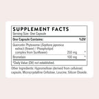 Thorne Quercetin supplement bottle side label details