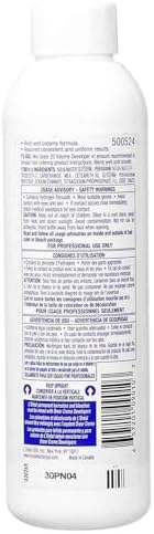 Back label of L'Oreal Technique Oreor 20 Volume developer