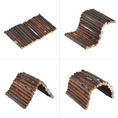 Hamiledyi Hamster Bridge Rat Ladder Wooden Bridge Toy for Small Animals Cage Wood Ladder Natural Hideout for Guinea Pig Chinchilla Ferret Reptile (Pack of 2) (2 Ladder) - Image 3