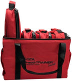 WNL Products custom carrying bag containing four AED training devices