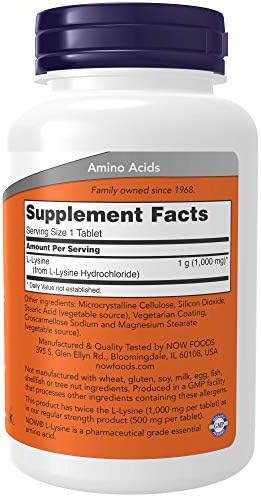 Now Foods L-Lysine pack of two bottles supplement
