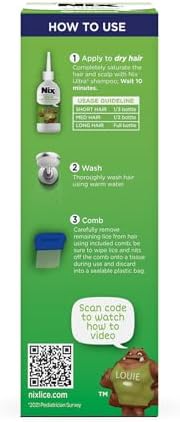Nix Ultra lice treatment kit showing both the shampoo and professional comb.