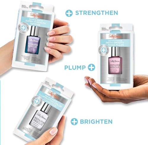 Manicure ridge filler base coat packaging highlighting the visible nail imperfection concealment benefits