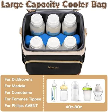 Mancro travel bag attached to a stroller