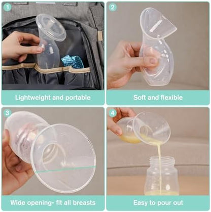 BumbleBee three ounce breastmilk catcher showing volumetric measurements
