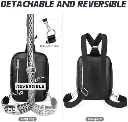 Interior view of the Myhozee unisex travel chest pack displaying multiple organizational compartments and credit card slots.