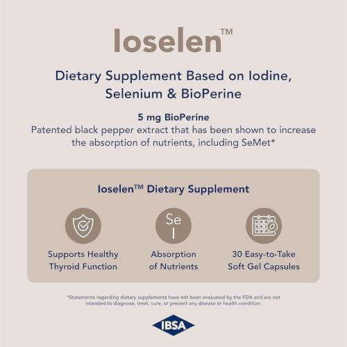 Supplement facts panel on the back of Ibsa Ioselen packaging
