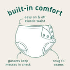 Green Sprouts toddler swim diaper showing side snap closures