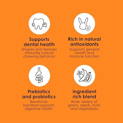 Prebiotics and probiotics enriched Kaytee Fiesta mouse food packaging detail