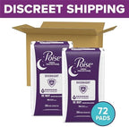 Poise postpartum bladder leak pads with eight drop extra coverage protection details.