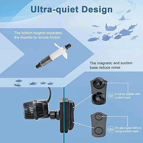 Hygger aquarium wave maker mounted on glass