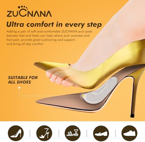 ZUCNANA reusable self-adhesive arch pads for women's high heels