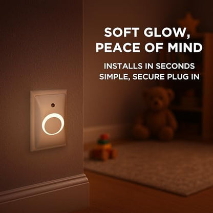 LittleHippo GlowGuard safety device installed on a wall outlet