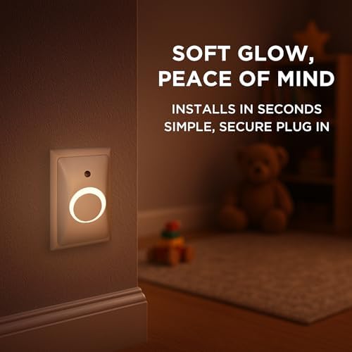 LittleHippo GlowGuard safety device installed on a wall outlet