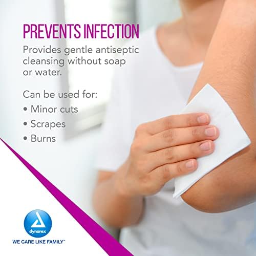 Dynarex DynaSafety alcohol free antiseptic wipes box details