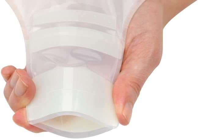 Hollister ostomy bag showing the Lock n Roll microseal closure system at the bottom.