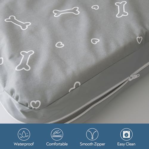Washable dog crate pad protector demonstrating the water resistant undercoating layer
