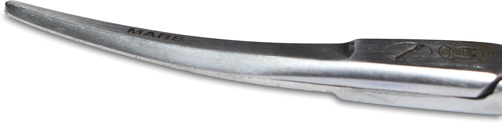 Close-up of Mars Coat King curved scissors blunt safety points