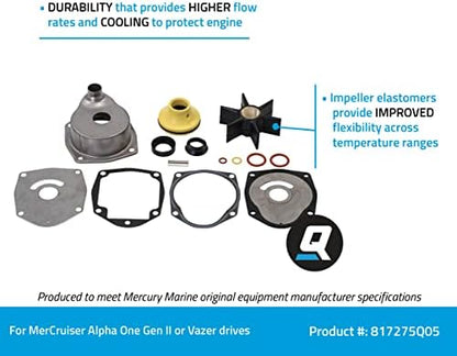 Quicksilver sterndrive maintenance kit with stainless steel upper pump housing.