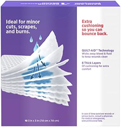 Band-Aid Cushion Care gauze pad texturing illustrating the Quilt Aid Technology with deep pockets for fluid absorption.