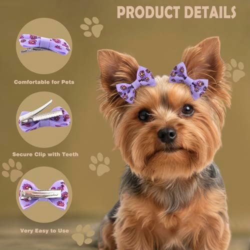 Vibrant pattern doggy hair clips for small breeds
