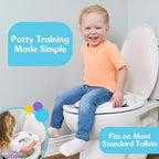 Fisher-Price deluxe padded potty ring with the contoured splash guard clearly visible for mess prevention