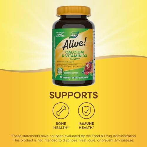 Nature's Way Alive! Calcium and Vitamin D3 Gummies fruit and veggie blend details