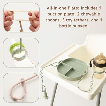 Top view of Andy Bear silicone feeding set