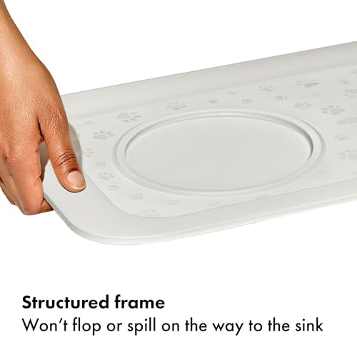 Oxo Pet Easy Clean Feeding Mat with dog bowls