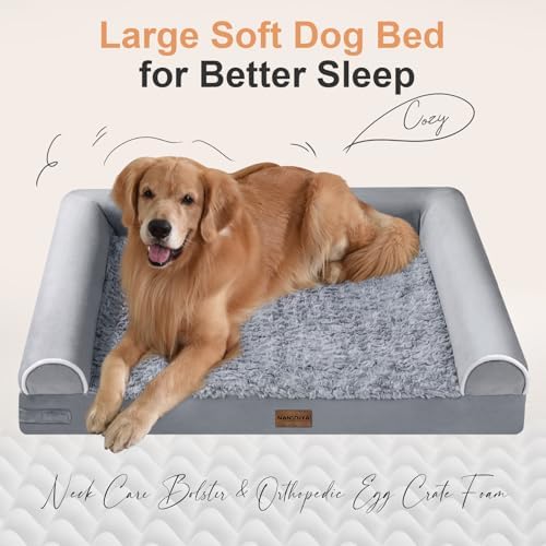 Large Dog Bed Orthopedic Washable: Beds Bolster XL Bed Large Big Dogs Memory Foam Couch Sofa Waterproof with Removable Cover - Image 3