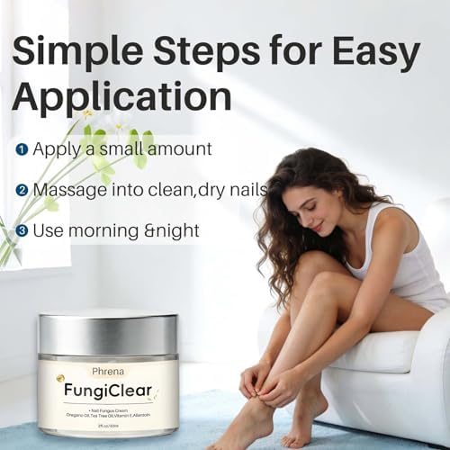 Application of Phrena FungiClear nail cream on fingernails and cuticles