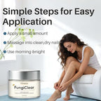 Application of Phrena FungiClear nail cream on fingernails and cuticles