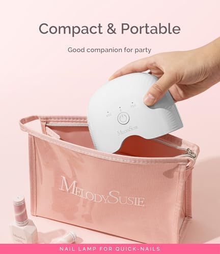 MelodySusie premium imported handheld nail curing light demonstrating its low-heat engineering.