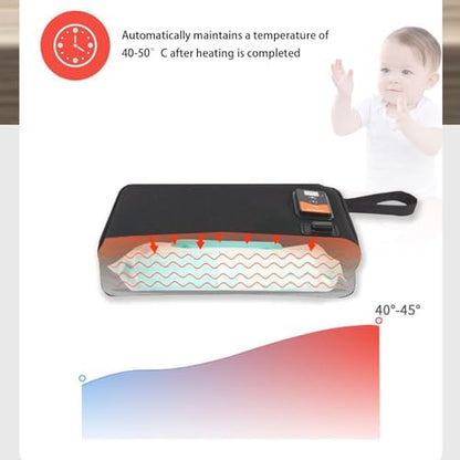 Baby wipe warmer heater being powered by a portable power bank