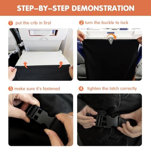 VANDOULUM infant travel bed folded compactly next to a carry-on passport and travel bag