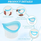 Ergonomic silicone rim of the eye wash tool showing flexible material.