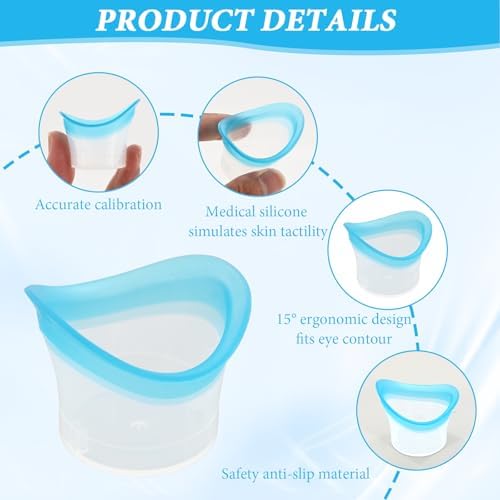 Ergonomic silicone rim of the eye wash tool showing flexible material.