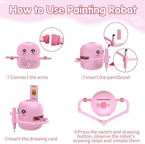 Side profile of Montessori educational drawing robot for kids