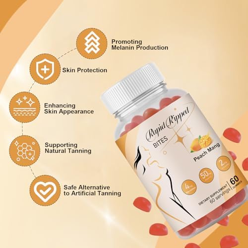 TAFUTY tanning gummies label highlighting active ingredients like beta-carotene and astaxanthin