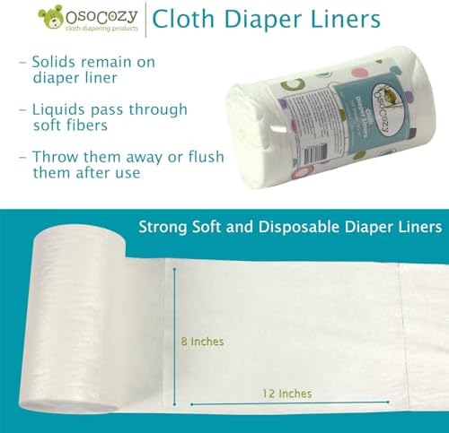 OsoCozy diaper liners package for cloth diaper cleanup