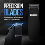 Barbasol portable beard trimmer angled view displaying the lightweight ergonomic handle for easy facial hair styling.
