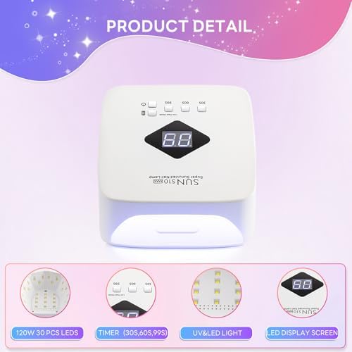 Side angle view of portable LKE UV LED nail lamp