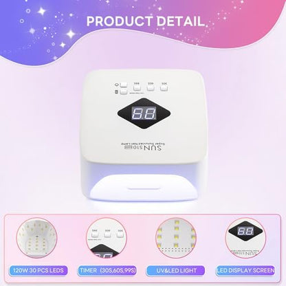 Side angle view of portable LKE UV LED nail lamp