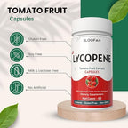 Back label of Bloofah lycopene supplement displaying ingredients and directions