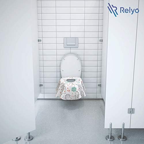 Portable diaper bag essentials featuring dinosaur print disposable commode covers.