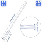 Close up of the flexible rounded end and side opening of the clear PVC colon tube.