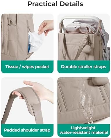 Bagsmart maternity bag with portable changing mat accessory