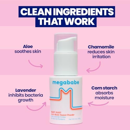 Sweat absorbing powder for women to prevent underboob sweat stains.