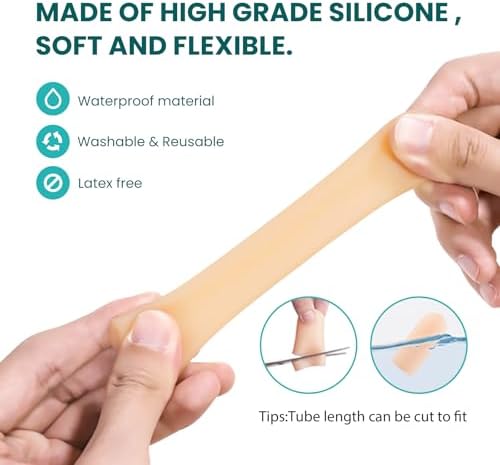 Trimmed gel toe cap being applied to a big toe for blister protection